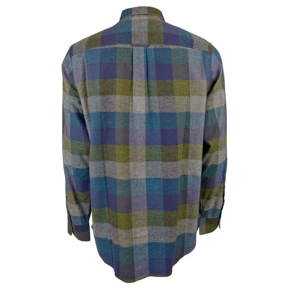 Tommy Bahama Big & Tall Canyon Beach Bonfire Check Flannel Shirt Burnt Olive 3XB - Picture 2 of 8